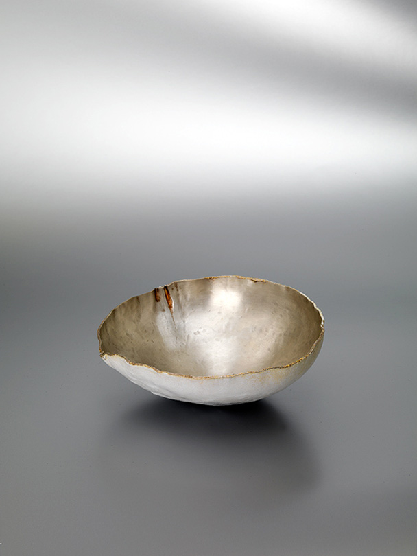 A fine silver, vitreous enamel and silver bowl